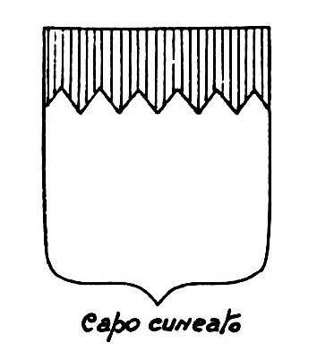 Imagem do termo heráldico: Capo cuneato